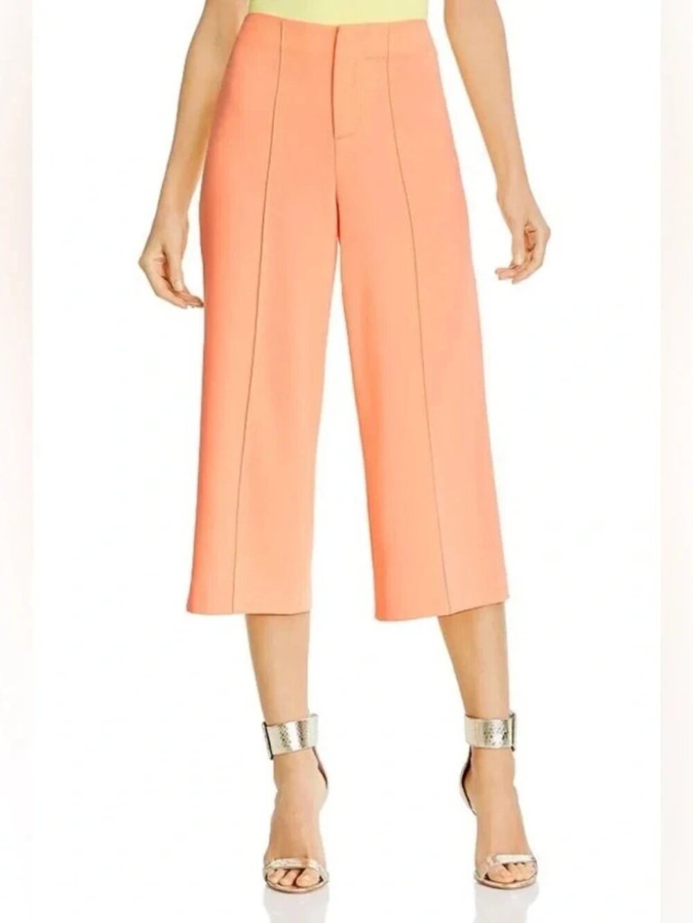Alice Olivia Women’s 14 Orange Peach Wide Leg Cropped Pants